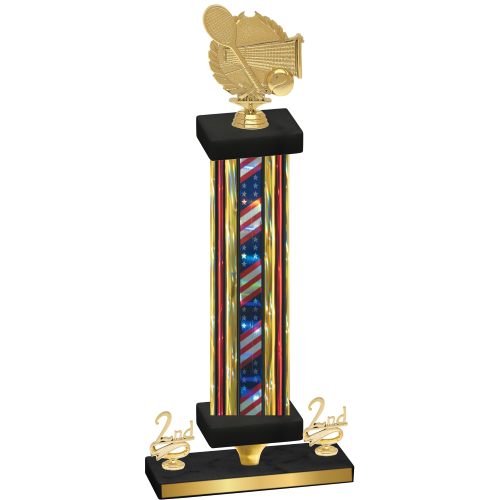 Premium Single Flag USA Second Place Tennis Trophy