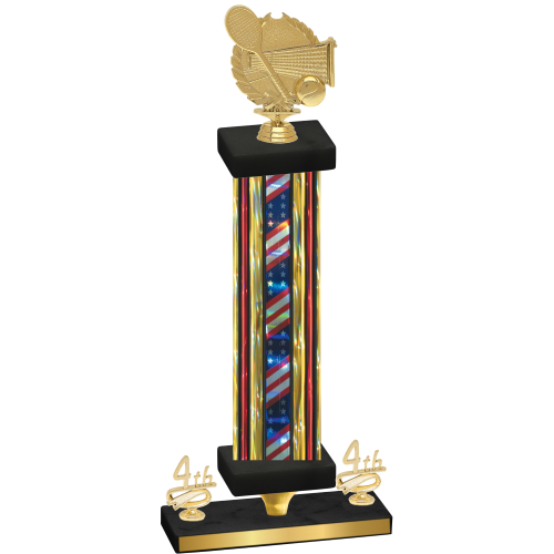Premium Single Flag USA Fourth Place Tennis Trophy