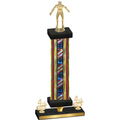 Premium Single Flag USA Fourth Place Wrestling Trophy