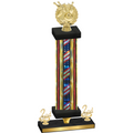 Premium Single Flag USA Second Place Bowling Trophy