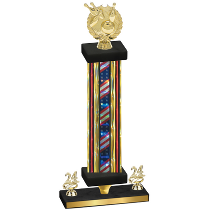 Premium Single Flag USA Year Bowling Trophy