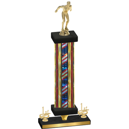 Premium Single Flag USA First Place Swimming Trophy