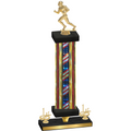 Premium Single Flag USA First Place Football Trophy