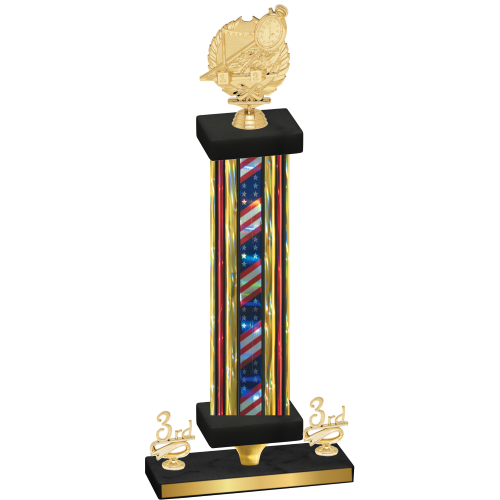 Premium Single Flag USA Third Place Swimming Trophy