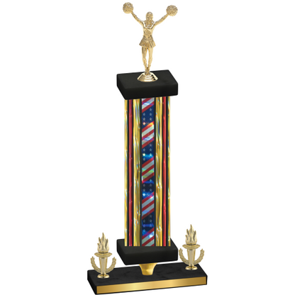 Premium Single Flag USA Victory Cheerleading Trophy