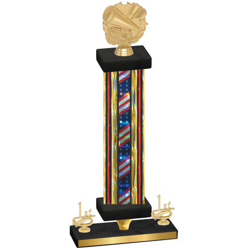 Premium Single Flag USA First Place Cheerleading Trophy