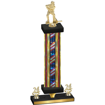 Premium Single Flag USA Year Hockey Trophy