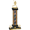 Premium Single Flag USA Fourth Place Lacrosse Trophy