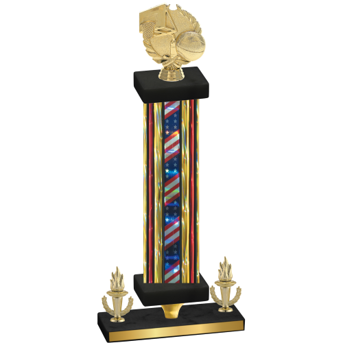 Premium Single Flag USA Victory Basketball Trophy
