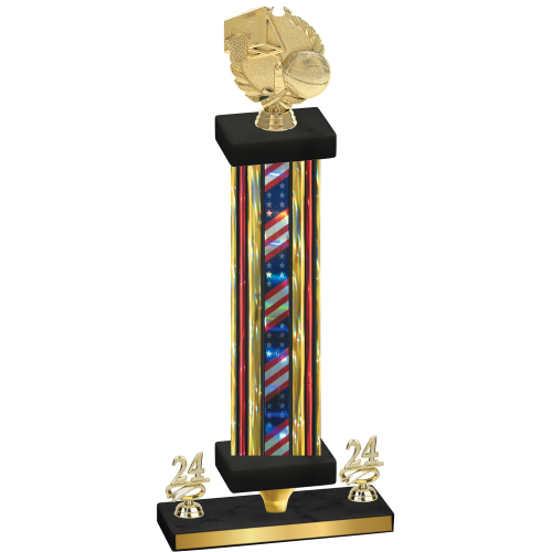 Premium Single Flag USA Year Basketball Trophy
