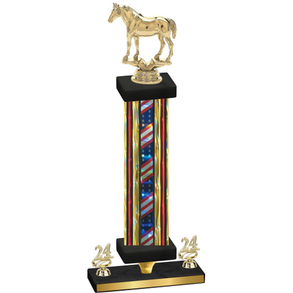 Premium Single Flag USA Year Horses Trophy