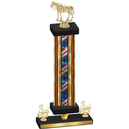 Premium Single Flag USA Third Place Horses Trophy