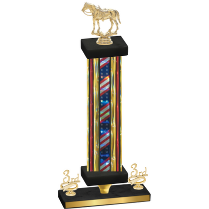 Premium Single Flag USA Third Place Horses Trophy