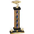 Premium Single Flag USA First Place Cars Trophy