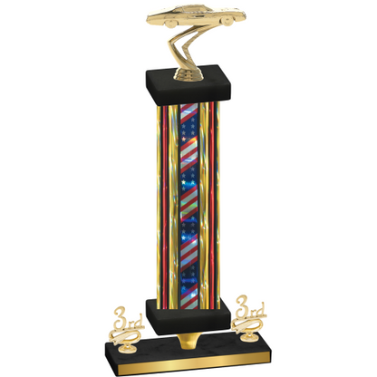 Premium Single Flag USA Third Place Cars Trophy