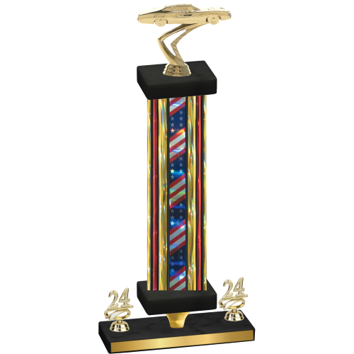 Premium Single Flag USA Year Cars Trophy