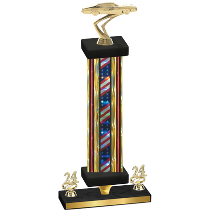 Premium Single Flag USA Year Cars Trophy