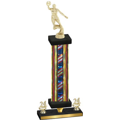 Premium Single Flag USA Year Basketball Trophy