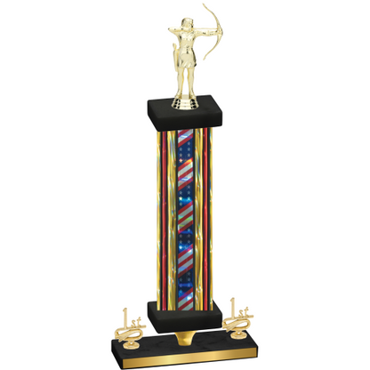 Premium Single Flag USA First Place Archery Trophy