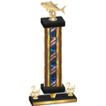 Premium Single Flag USA Second Place Fishing Trophy