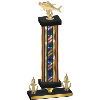 Premium Single Flag USA Victory Fishing Trophy