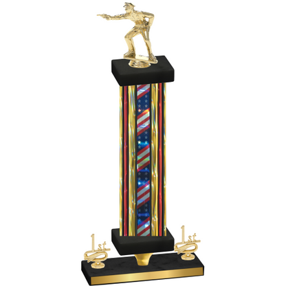 Premium Single Flag USA First Place Shooter Trophy