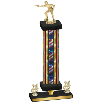Premium Single Flag USA Year Shooter Trophy
