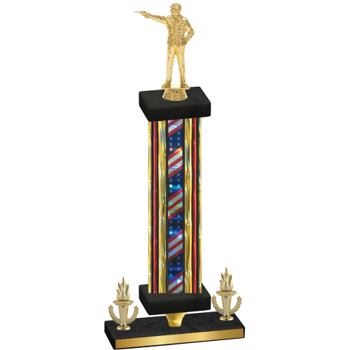 Premium Single Flag USA Victory Shooter Trophy