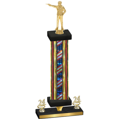Premium Single Flag USA Year Shooter Trophy