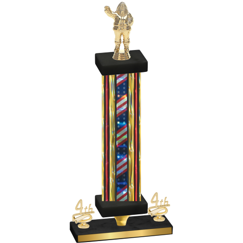 Premium Single Flag USA Fourth Place Holiday Trophy