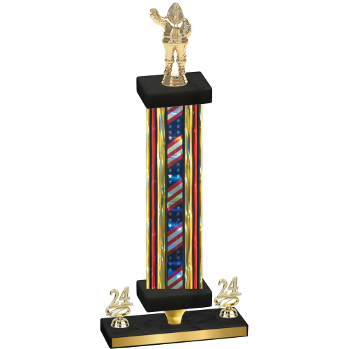 Premium Single Flag USA Year Holiday Trophy