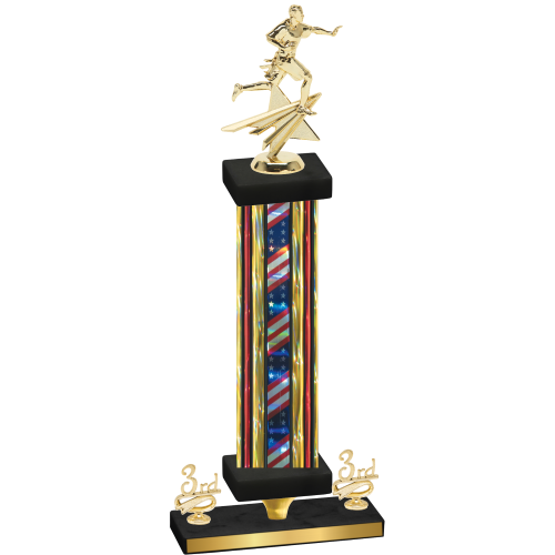 Premium Single Flag USA Third Place Flag Football Trophy