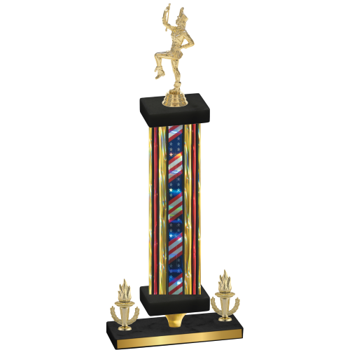 Premium Single Flag USA Victory Majorette Trophy