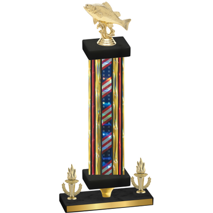 Premium Single Flag USA Victory Fishing Trophy