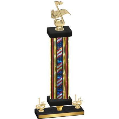 Premium Single Flag USA First Place Music Trophy