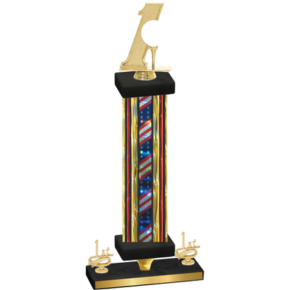 Premium Single Flag USA First Place Golf Trophy