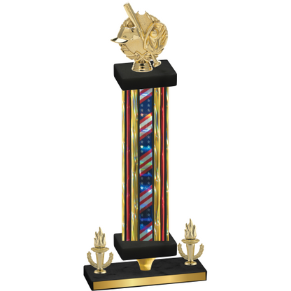 Premium Single Flag USA Victory Baseball Trophy
