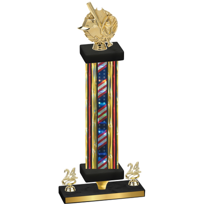 Premium Single Flag USA Year Baseball Trophy