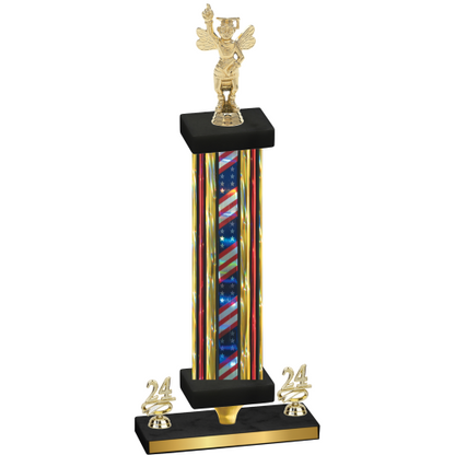 Premium Single Flag USA Year Academics Trophy
