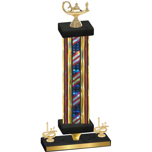 Premium Single Flag USA First Place Academics Trophy
