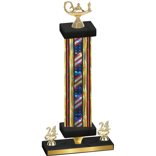 Premium Single Flag USA Year Academics Trophy