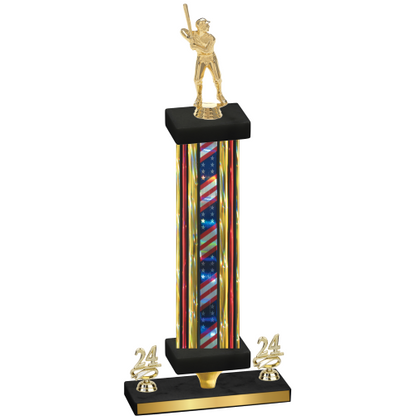 Premium Single Flag USA Year Baseball Trophy