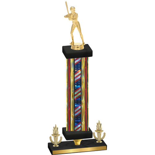Premium Single Flag USA Victory Softball Trophy