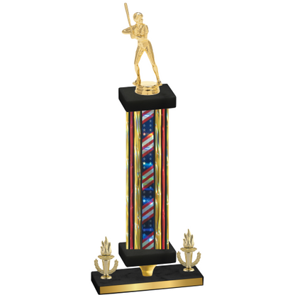 Premium Single Flag USA Victory Softball Trophy