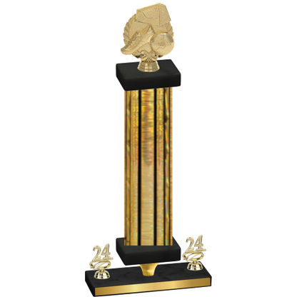 Premium Single Gold Glacier Year Soccer Trophy