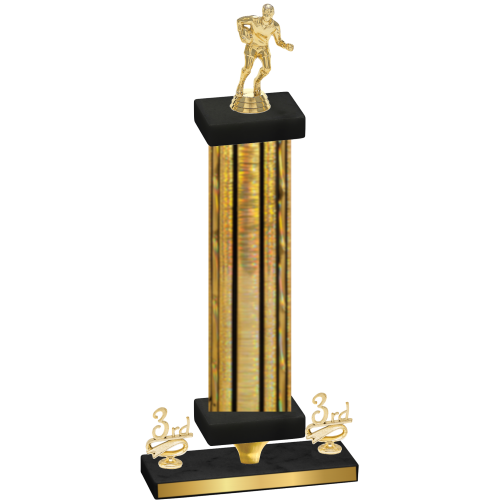 Premium Single Gold Glacier Third Place Rugby Trophy