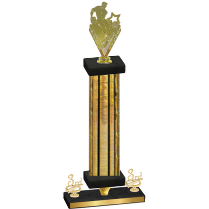 Premium Single Gold Glacier Third Place Rugby Trophy