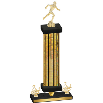 Premium Single Gold Glacier Third Place Running Trophy