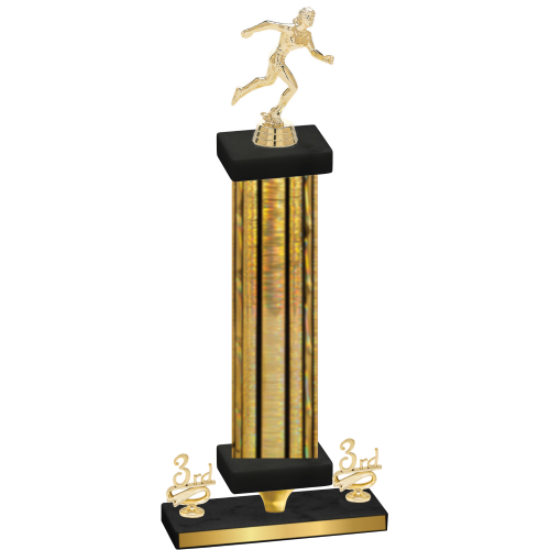 Premium Single Gold Glacier Third Place Running Trophy