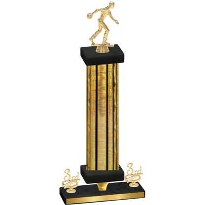 Premium Single Gold Glacier Third Place Bowling Trophy